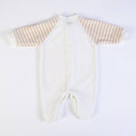 Tutina Neonato in Ciniglia - Bianco Beige - Orsetto