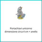SACCHETTINO CONFETTI SEGNAPOSTO BOMBONIERA NASCITA BATTESIMO COMPLEANNO PORTACHIAVI UNICORNO BIMBO - Nene Shop