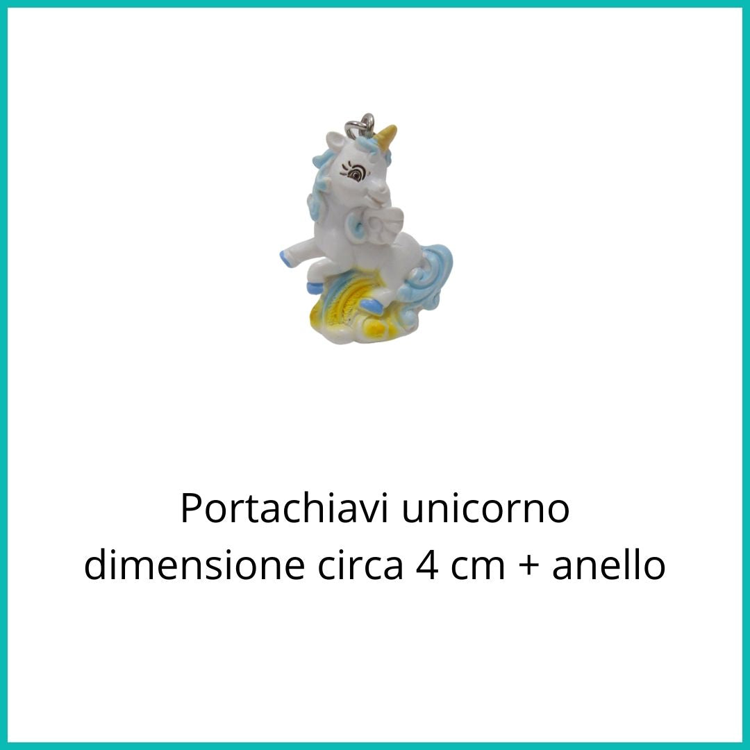 SACCHETTINO CONFETTI SEGNAPOSTO BOMBONIERA NASCITA BATTESIMO COMPLEANNO PORTACHIAVI UNICORNO BIMBO - Nene Shop