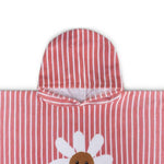 PONCHO MARE BAMBINO IN SPUGNA ROSA CON CAPPUCCIO - DAISY