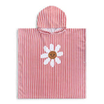 PONCHO MARE BAMBINO IN SPUGNA ROSA CON CAPPUCCIO - DAISY