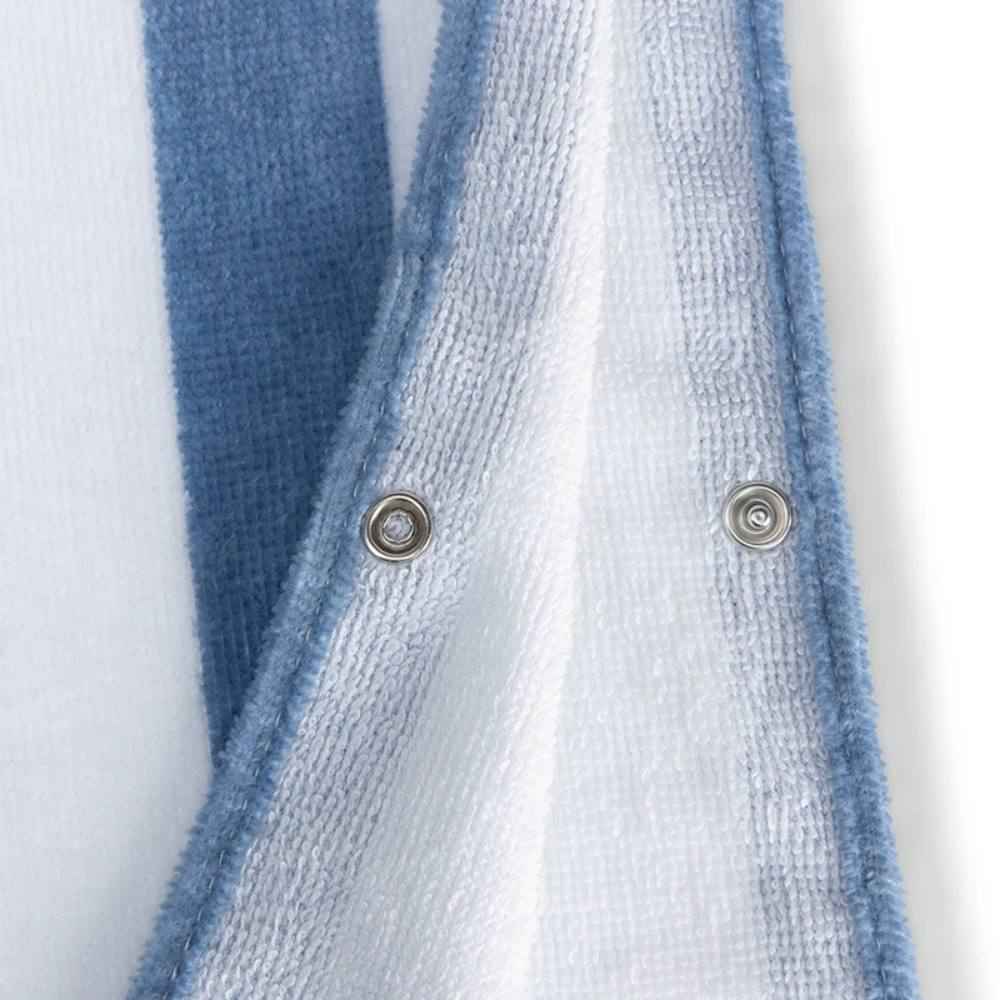 PONCHO MARE BAMBINO IN SPUGNA BIANCA E BLU CON CAPPUCCIO - DINO