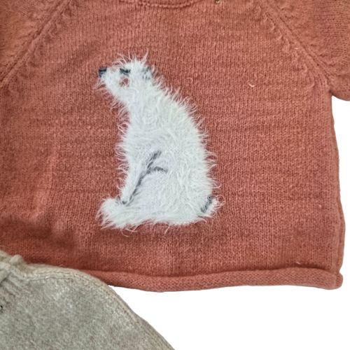 Completo Nascita Neonato in Misto Lana - Orso Polare