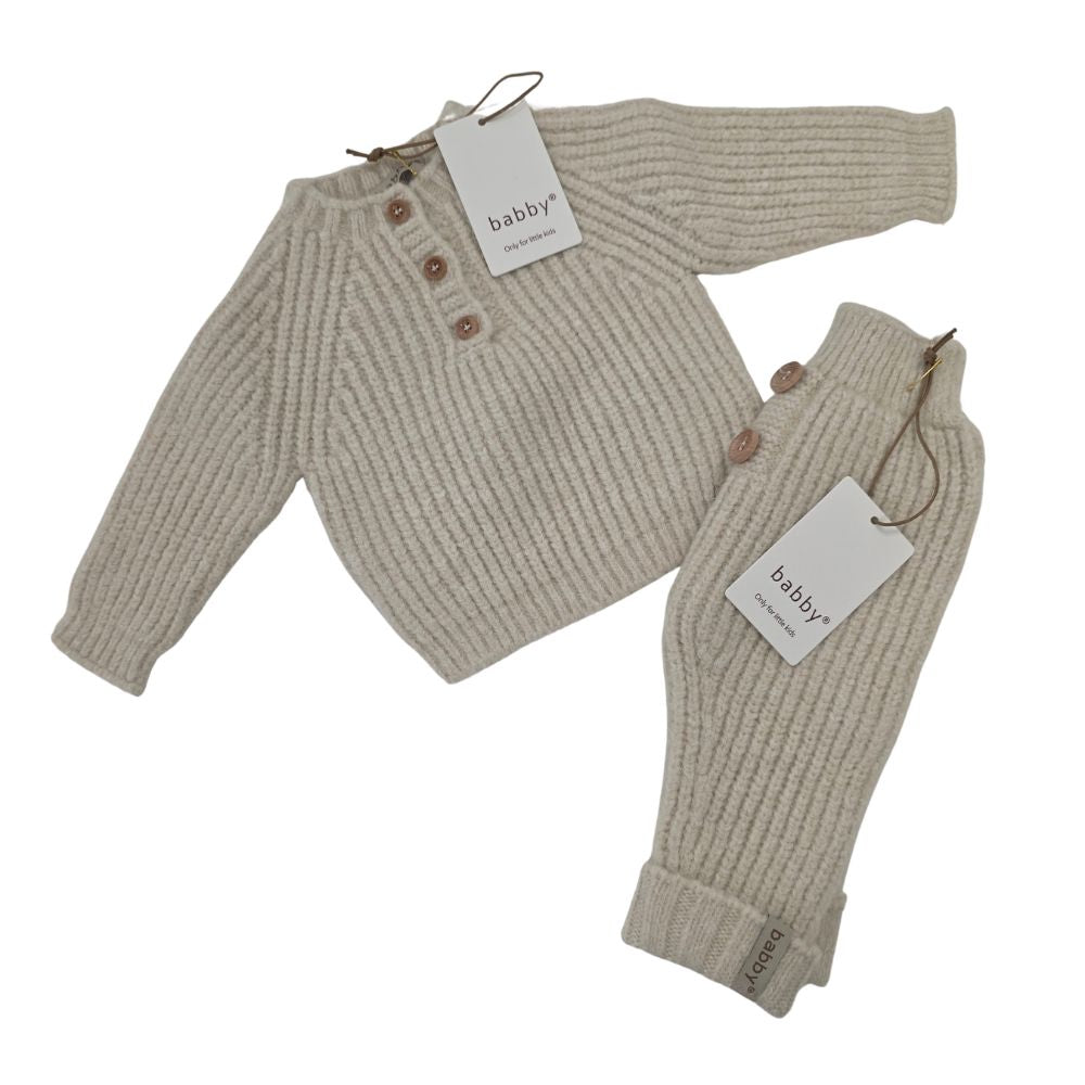 Completo Neonato in Cotone Organico - Beige