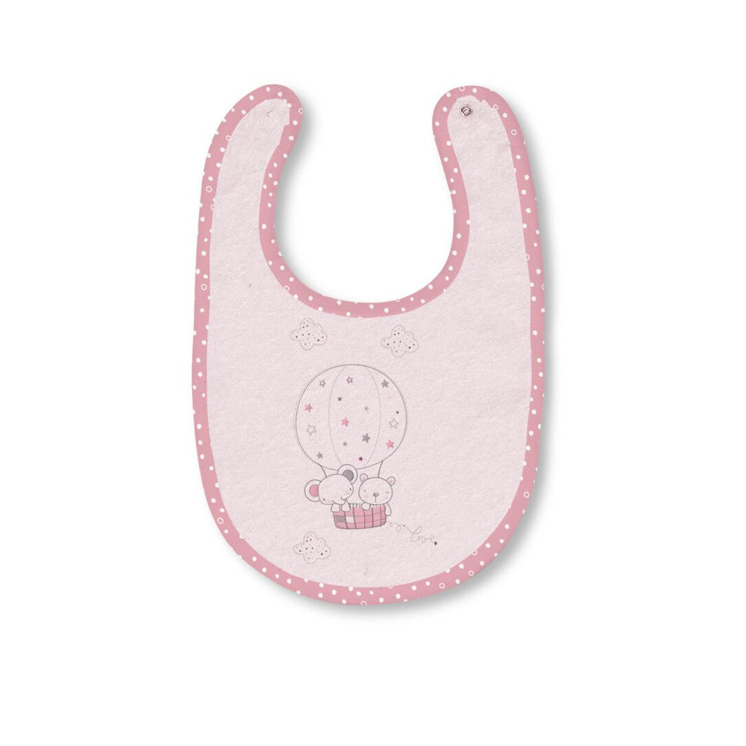 BAVAGLINO BAVETTA NEONATO IN SPUGNA IMPERMEABILE 20X25 CM MONGOLFIERA - COLORI ASSORTITI