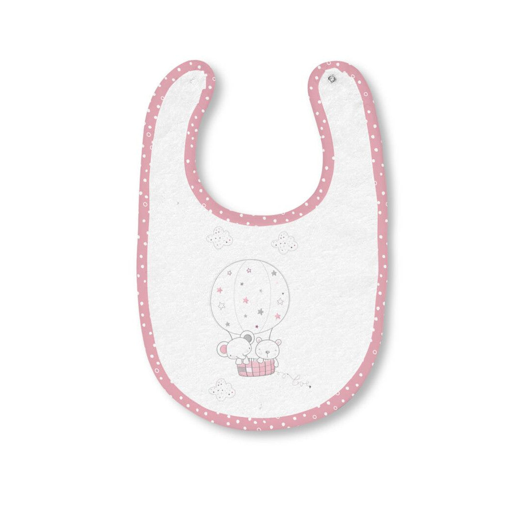 BAVAGLINO BAVETTA NEONATO IN SPUGNA IMPERMEABILE 20X25 CM MONGOLFIERA - COLORI ASSORTITI