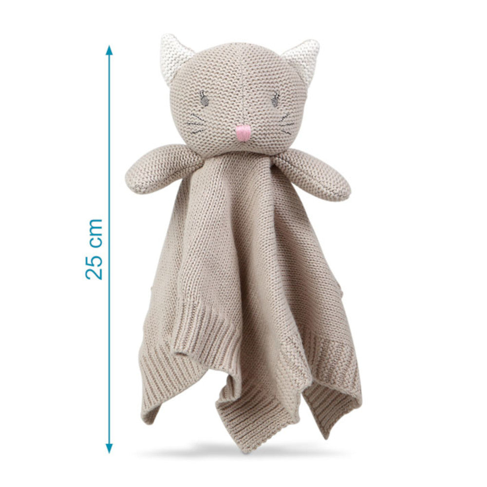 Doudou neonato in cotone Gattino 25 cm