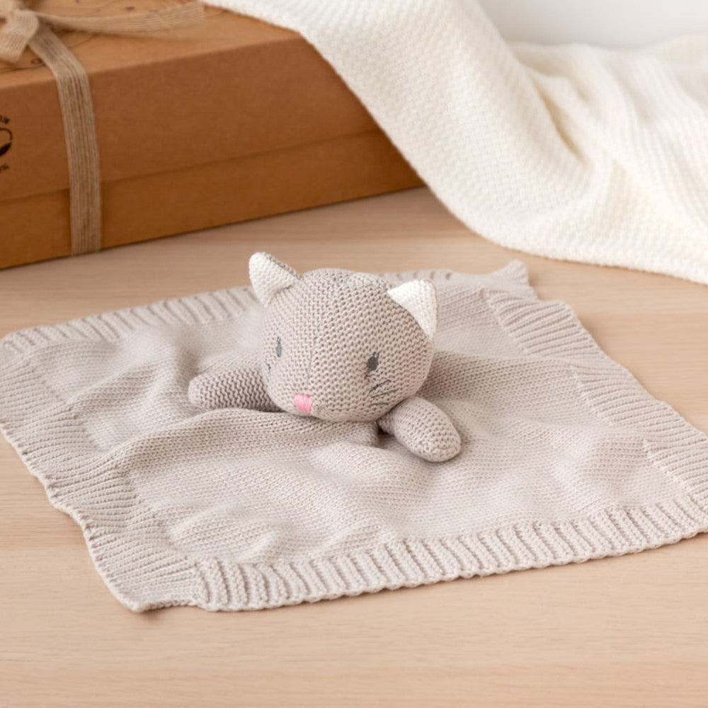 Doudou neonato in cotone Gattino