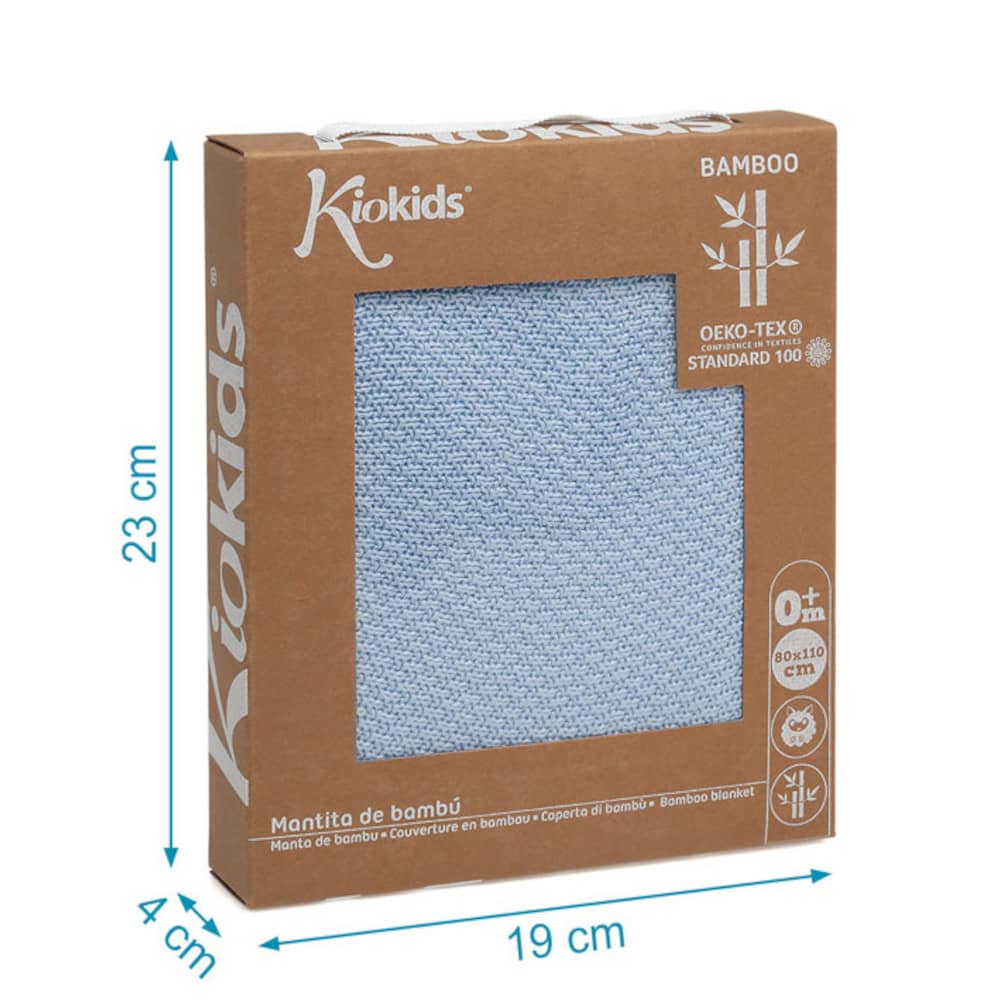 COPERTINA ESTIVA NEONATO IN BAMBOO - CELESTE - Nene Shop