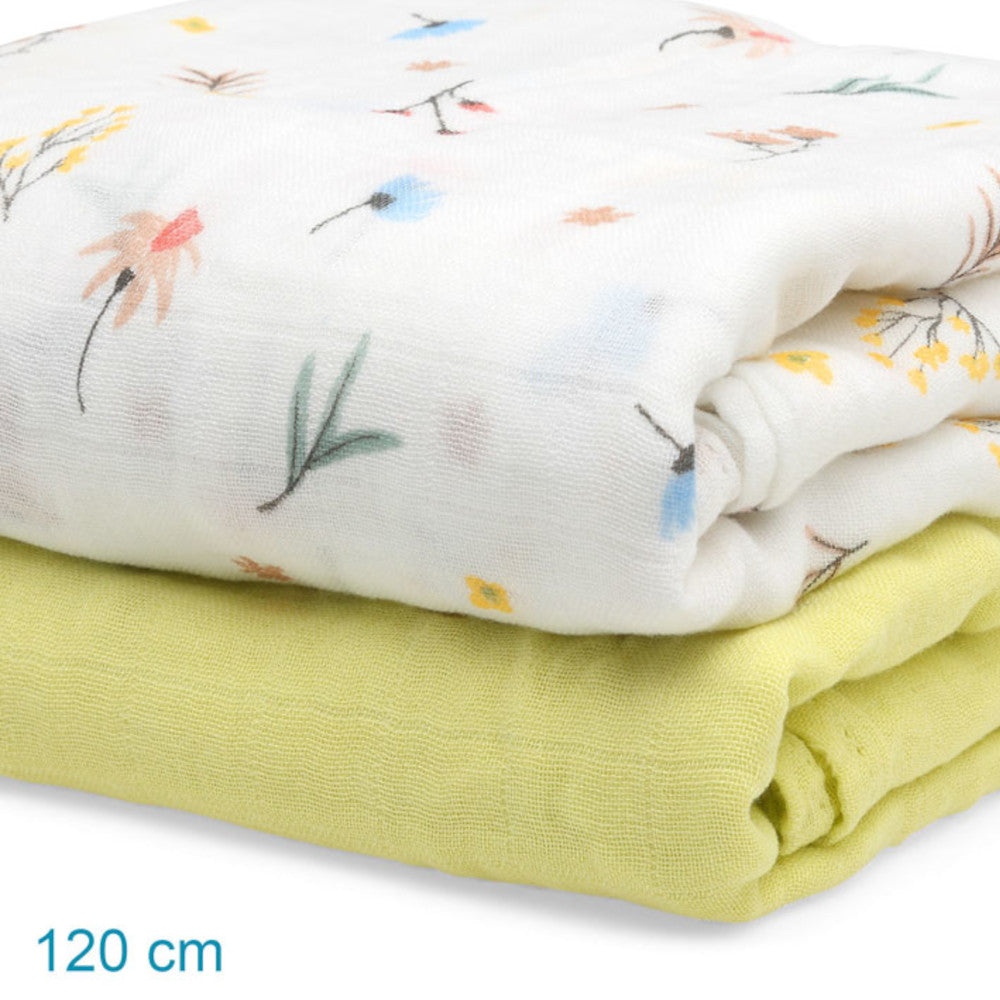 Set 2 Copertina in Mussola di Bamboo Giallo 