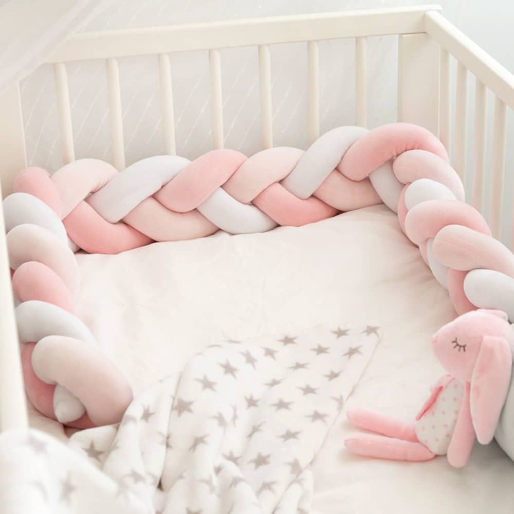 Treccia Paracolpi Lettino - Rosa - Kiokids