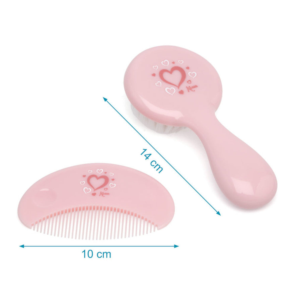 Set Spazzola e Pettine Rosa Bambina Neonata