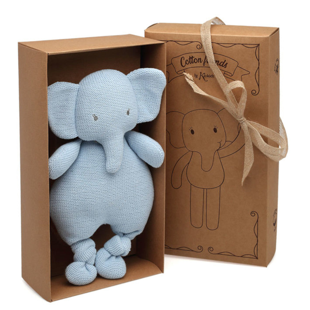 Pupazzo Elefante Celeste in Cotone - Cotton Friends