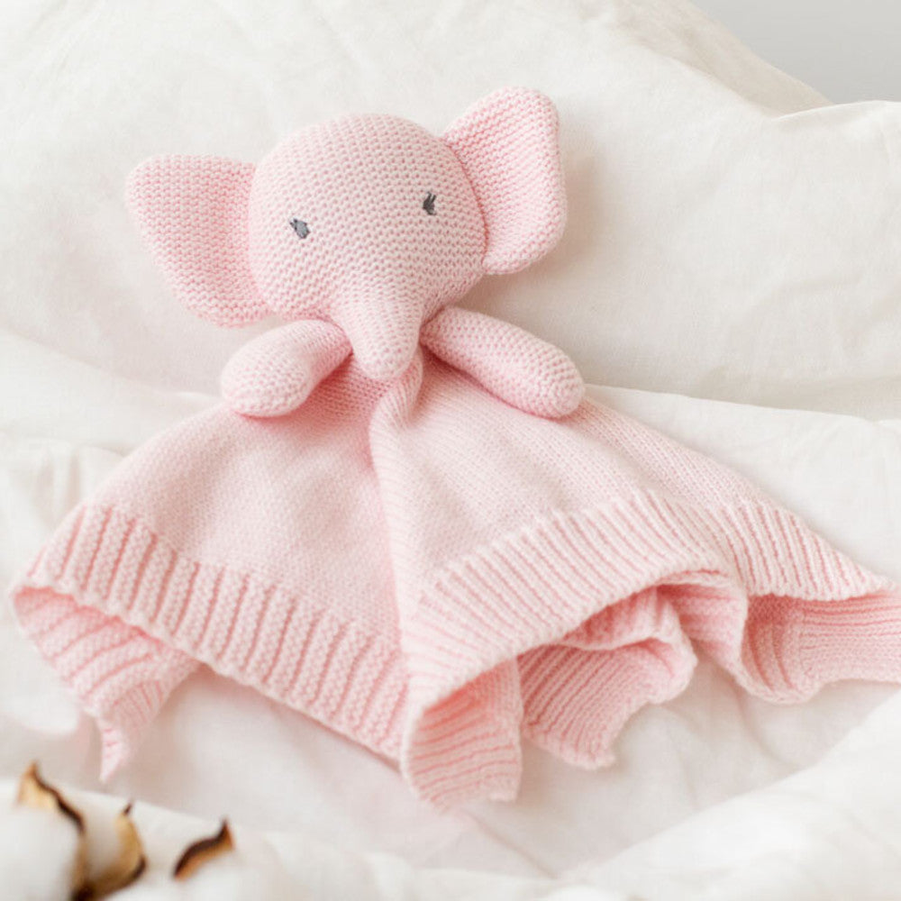 Doudou Neonato Nascita in Cotone Elefante Rosa - Kiokids
