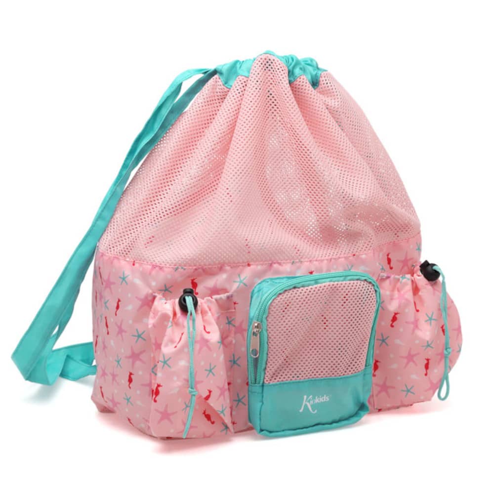 Borsa da spiaggia in rete per bambini - Rosa - Kiokis