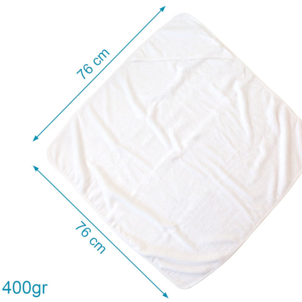 Accappatoio Neonato Asciugamano a Triangolo in Bamboo Bianco