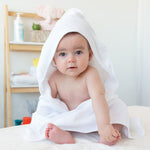 Accappatoio Neonato Asciugamano a Triangolo in Bamboo Bianco