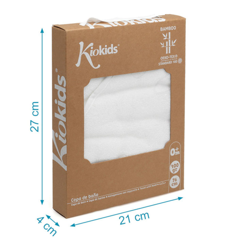 Accappatoio Neonato Asciugamano a Triangolo in Bamboo Bianco