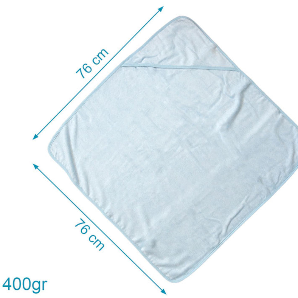 Accappatoio Neonato Asciugamano a Triangolo in Bamboo Celeste