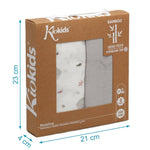 Set 2 Copertine in Mussola di Bamboo Grigio - Scatola
