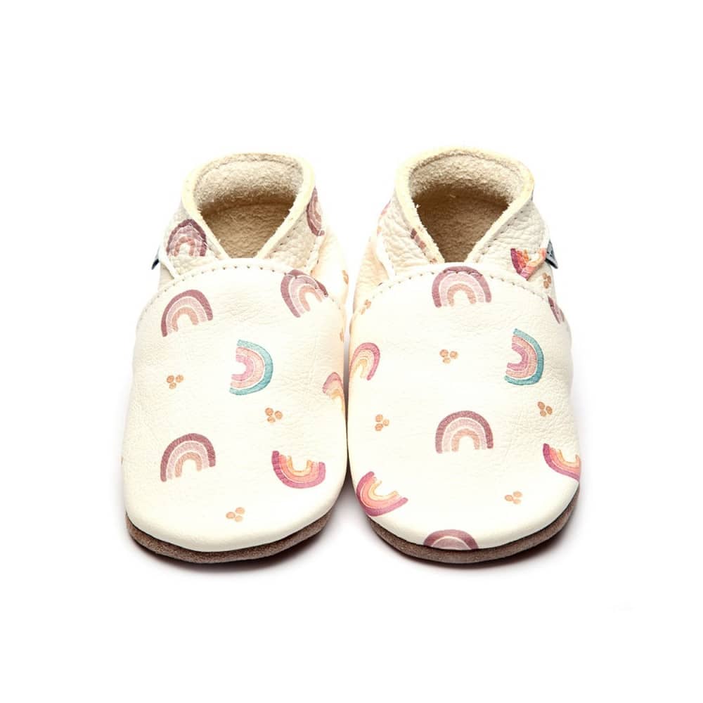 Babbucce in Pelle Naturale - Rainbow Love - Inch Blue