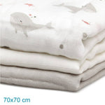 Set 3 copertine in mussola di bamboo - grigio - kiokids