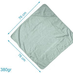 Accappatoio Asciugamano con Cappuccio Neonato in Bamboo Verde