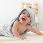 Accappatoio Neonato Asciugamano a Triangolo in Bamboo Grigio