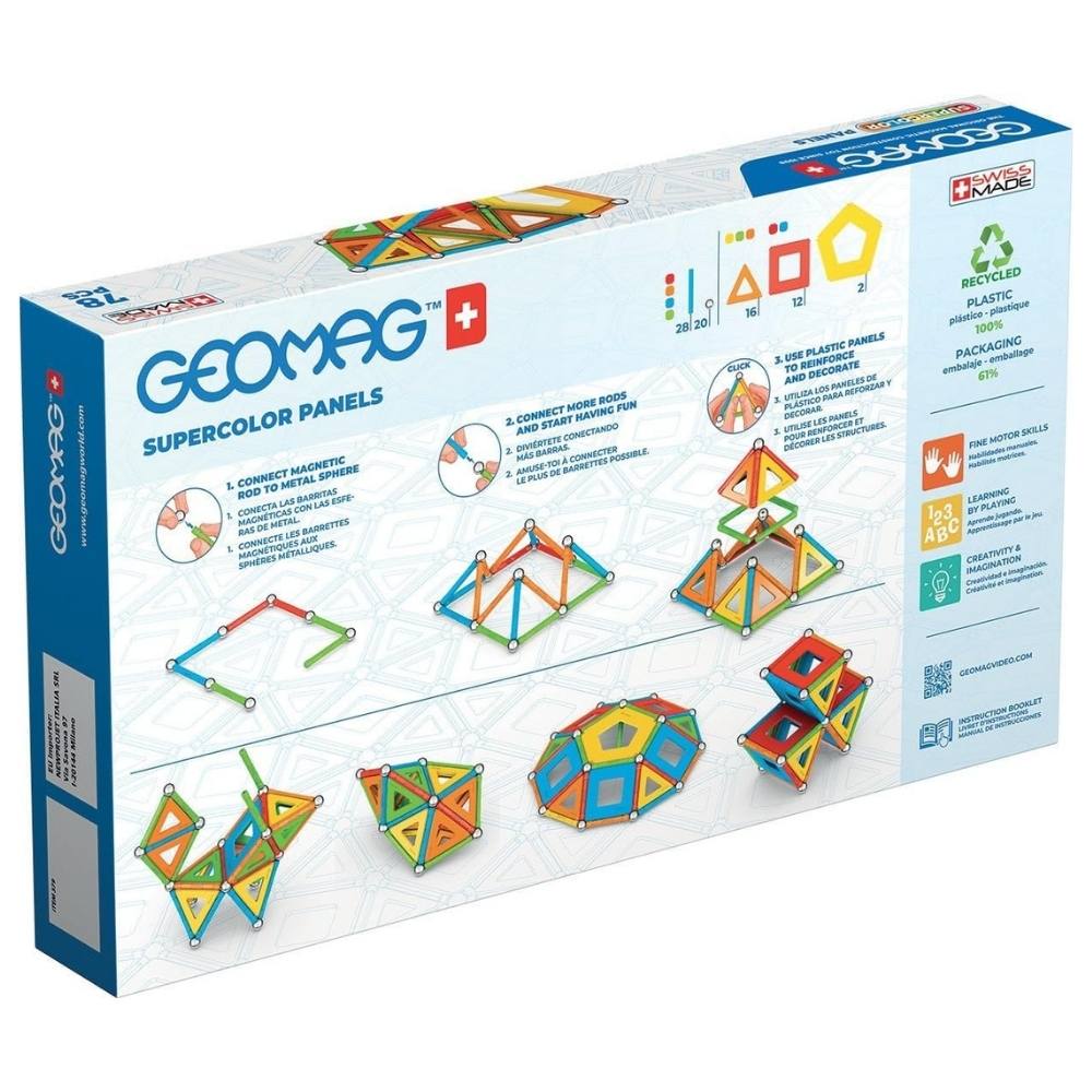 Costruzioni Magnetiche Bambini - Pacco da 78 Pezzi - Geomag