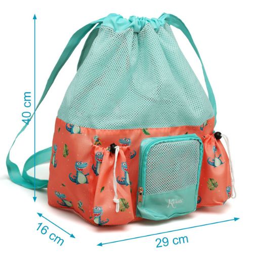 Borsa da Spiaggia a Rete per Bambini - Arancio Verde
