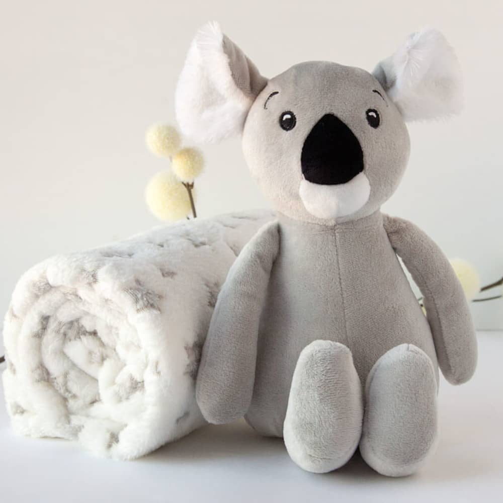 Set Regalo Nascita Copertina + Peluche Koala Grigio - Kiokids