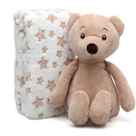 Set Regalo Nascita Copertina + Peluche Orsetto Marrone - Kiokids