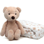 Set Regalo Nascita Copertina + Peluche Orsetto Marrone - Kiokids