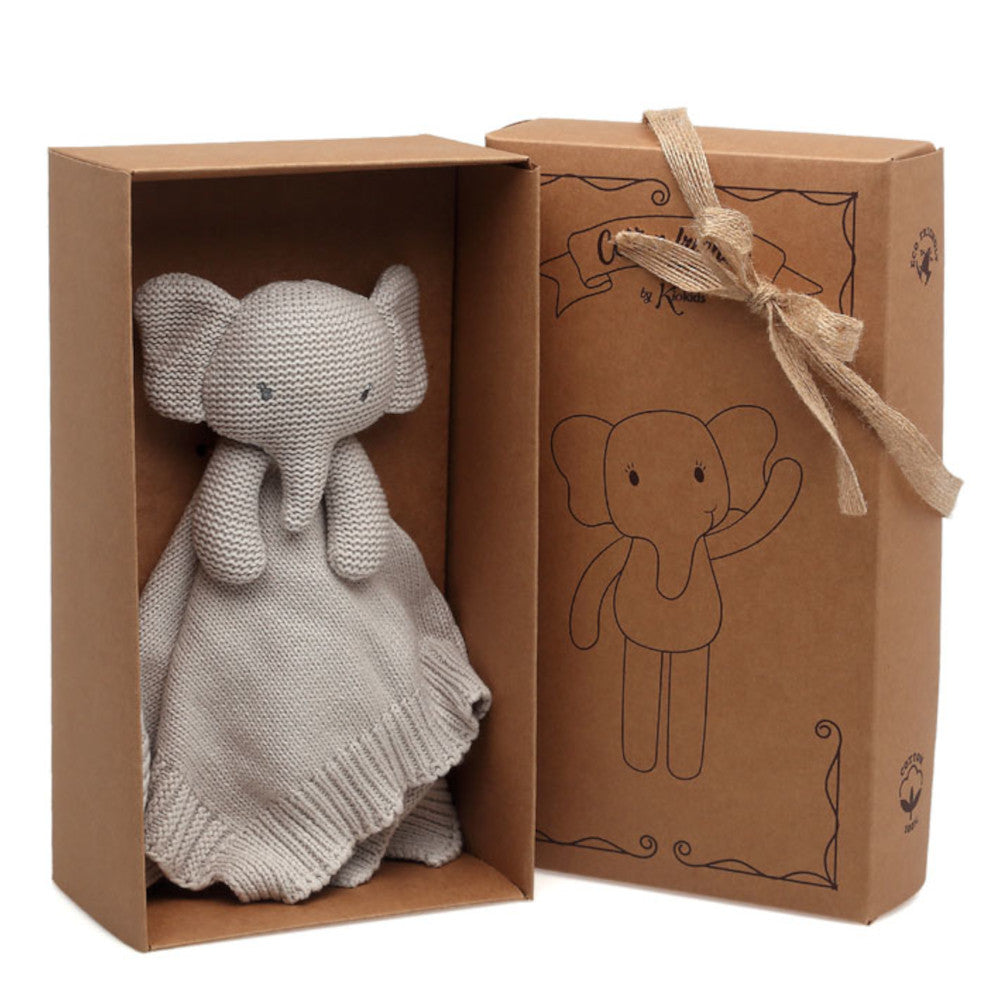 Doudou Neonato Elefante in Cotone Grigio