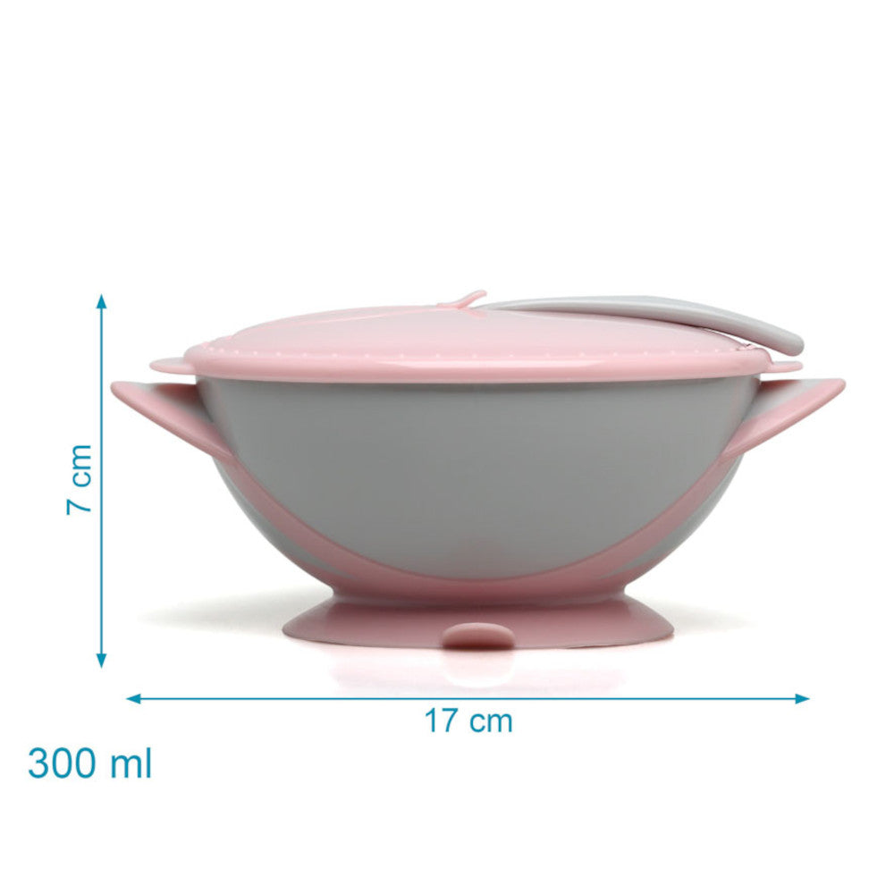 Set Ciotola con Ventosa e Cucchiaio Rosa