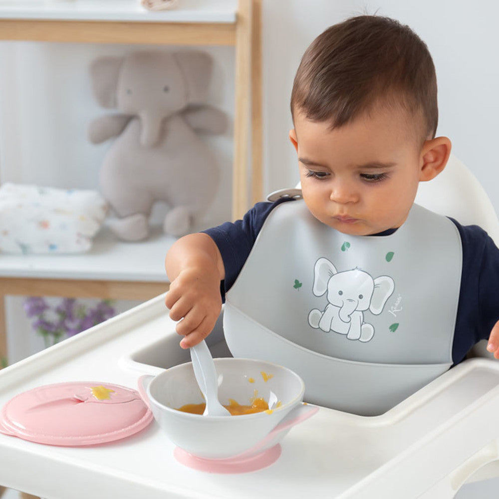 Set Ciotola con Ventosa e Cucchiaio Rosa