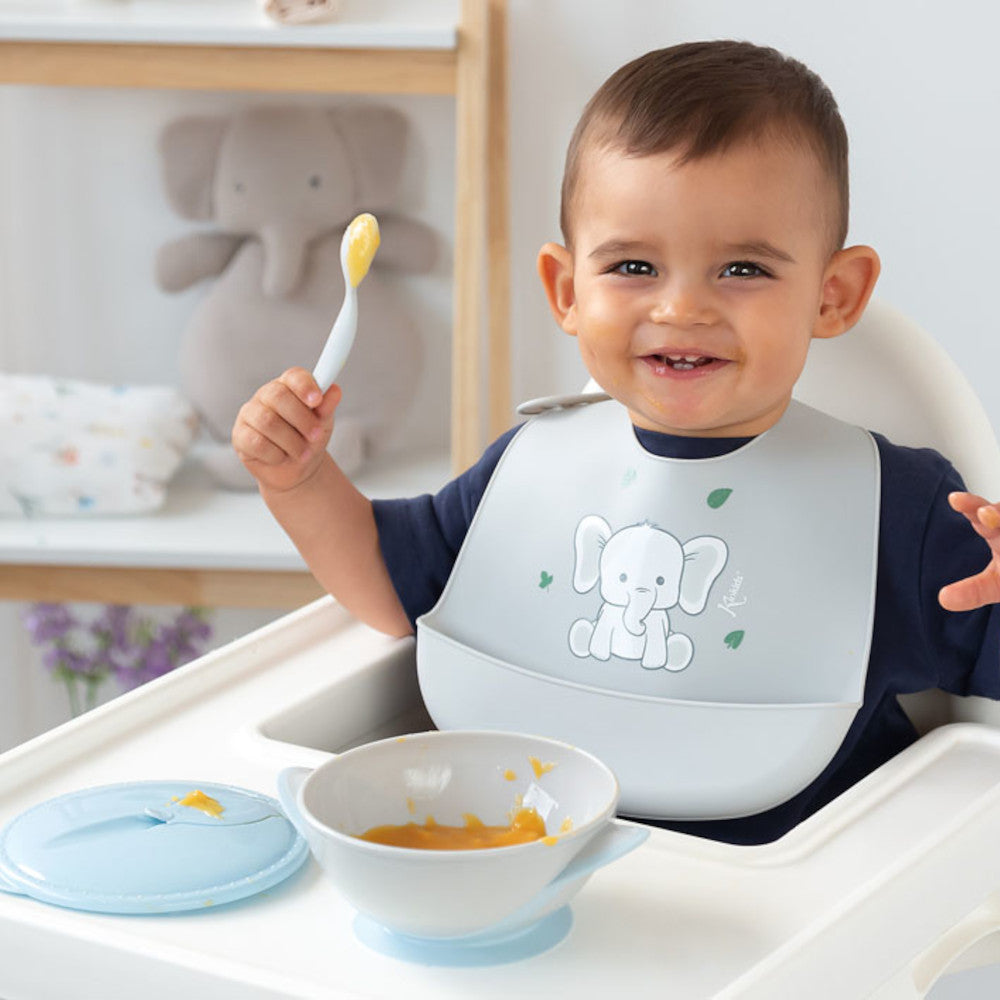 Set Ciotola con Ventosa e Cucchiaio celeste