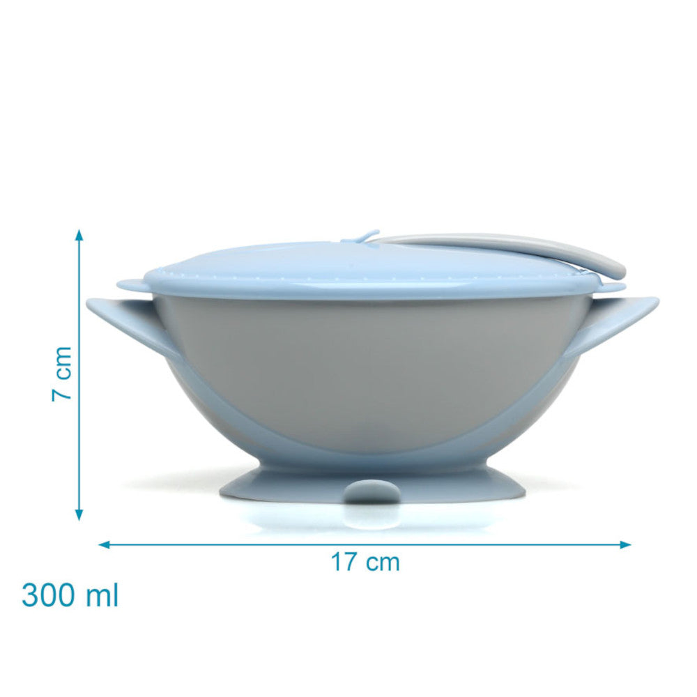 Set Ciotola con Ventosa e Cucchiaio celeste