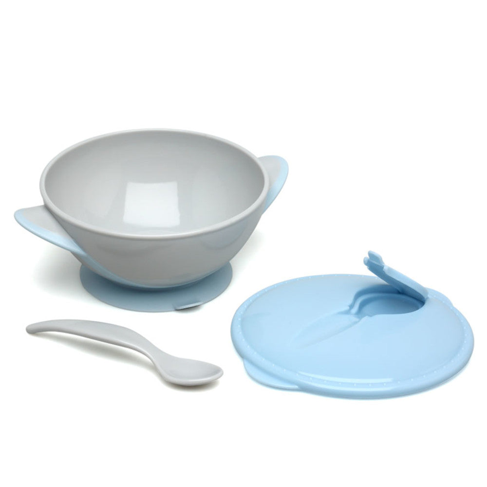 Set Ciotola con Ventosa e Cucchiaio celeste