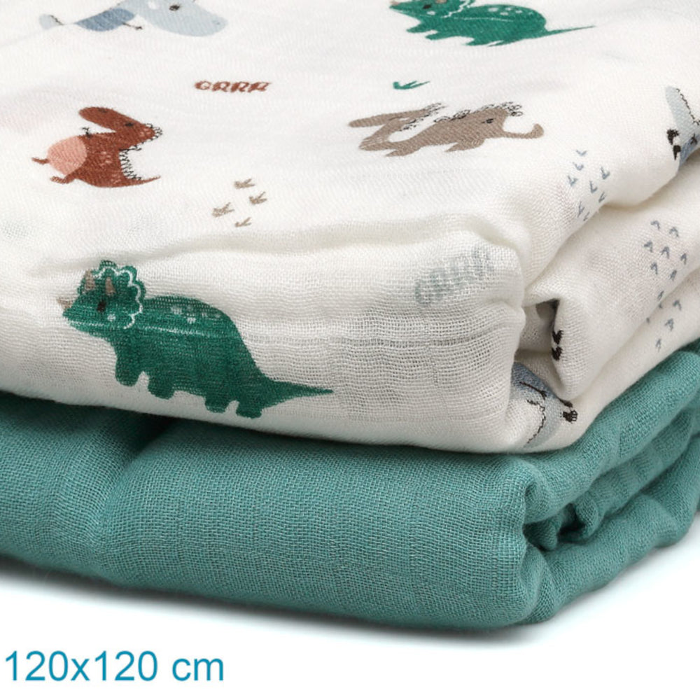 Set 2 Copertine in Mussola di Bamboo Verde