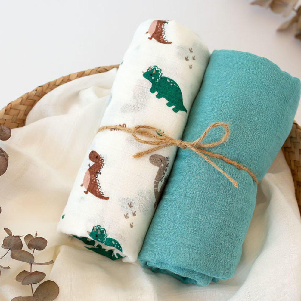 Set 2 Copertine in Mussola di Bamboo Verde