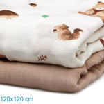 Set 2 Copertine in Mussola di Bamboo Marrone