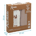 Set 2 Copertine in Mussola di Bamboo Marrone - Scatola