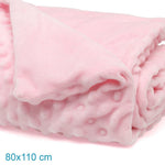Copertina Neonato Nascita Culla Carrozzina in Pile Dots - Rosa - Kiokids