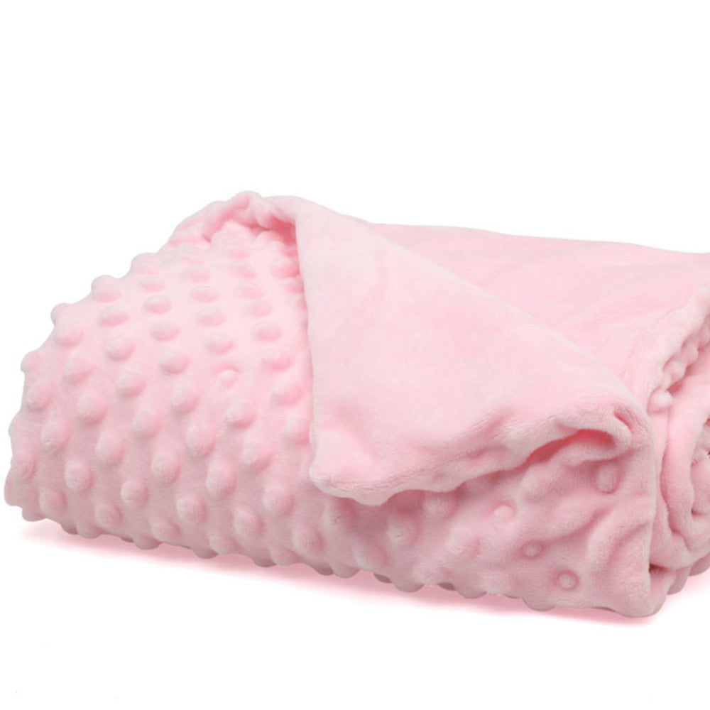 Copertina Neonato Nascita Culla Carrozzina in Pile Dots - Rosa - Kiokids