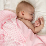 Copertina Neonato Nascita Culla Carrozzina in Pile Dots - Rosa - Kiokids