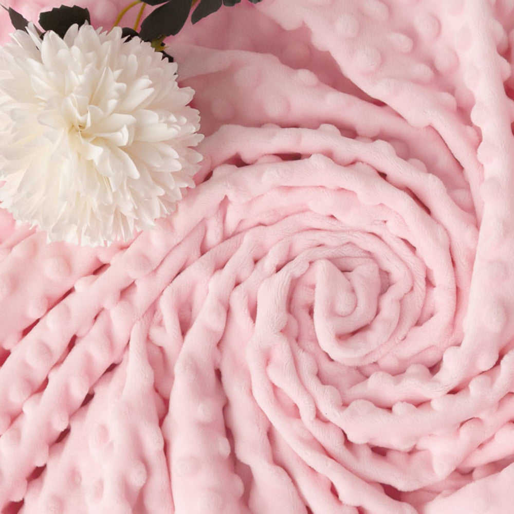Copertina Neonato Nascita Culla Carrozzina in Pile Dots - Rosa - Kiokids