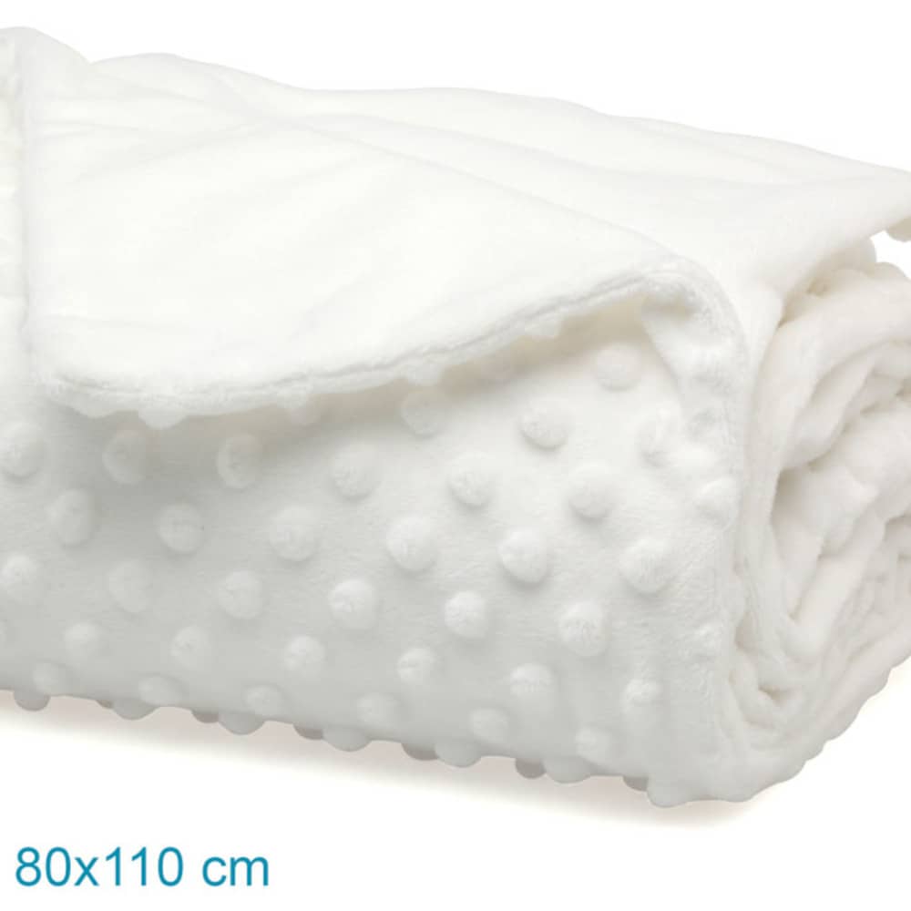 Copertina Neonato Carrozzina Culla Invernale in Pile Bianco - Dots