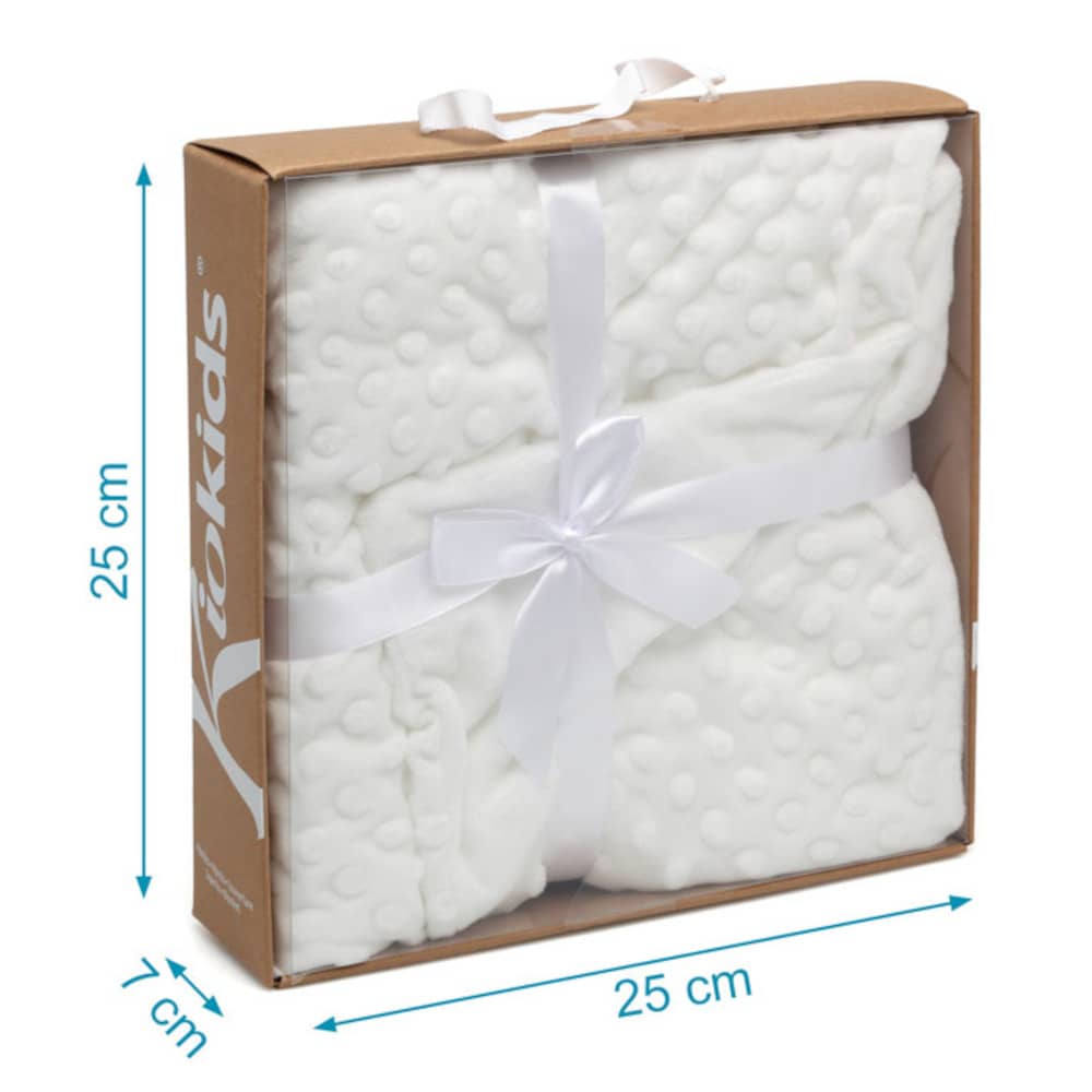 Copertina Neonato Carrozzina Culla Invernale in Pile Bianco - Dots 