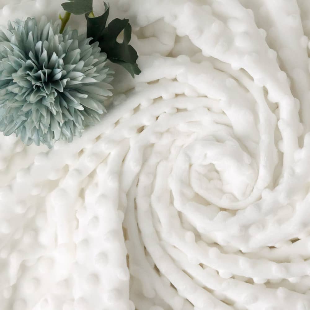 Copertina Neonato Carrozzina Culla Invernale in Pile Bianco - Dots